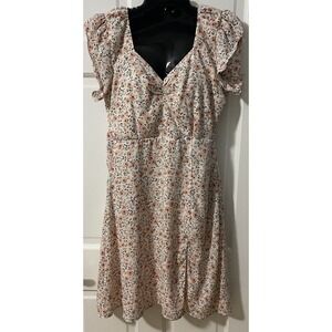 Lola Grace Floral Sundress SZ Med Pink White Romantic Floral Cottagecore Smocked